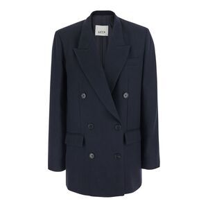 Jucca Women Double-Breasted Jacket With Elegant Details In Blue For Women